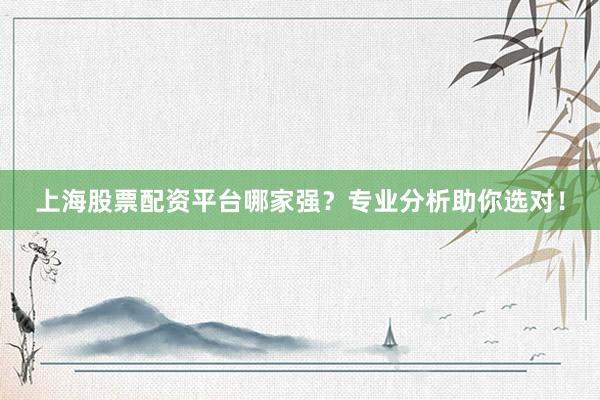 上海股票配资平台哪家强？专业分析助你选对！