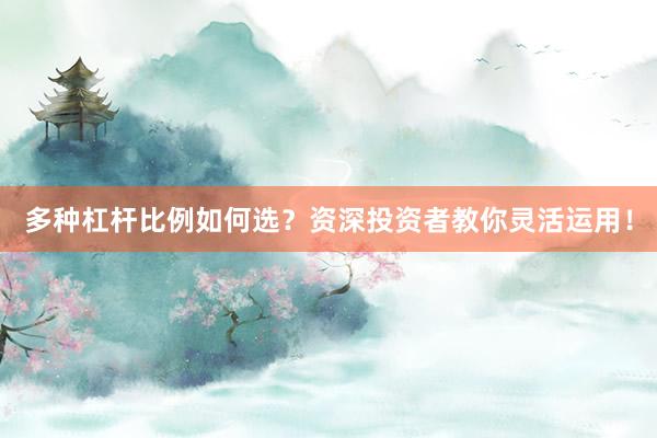 多种杠杆比例如何选？资深投资者教你灵活运用！