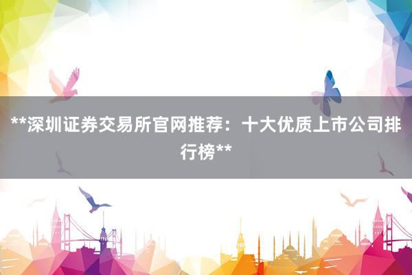 **深圳证券交易所官网推荐：十大优质上市公司排行榜**