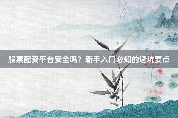 股票配资平台安全吗？新手入门必知的避坑要点