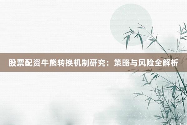 股票配资牛熊转换机制研究：策略与风险全解析