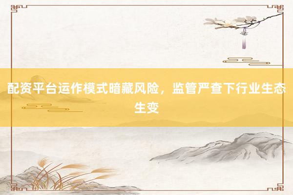配资平台运作模式暗藏风险，监管严查下行业生态生变